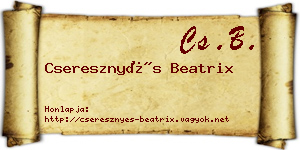 Cseresznyés Beatrix névjegykártya