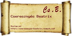 Cseresznyés Beatrix névjegykártya